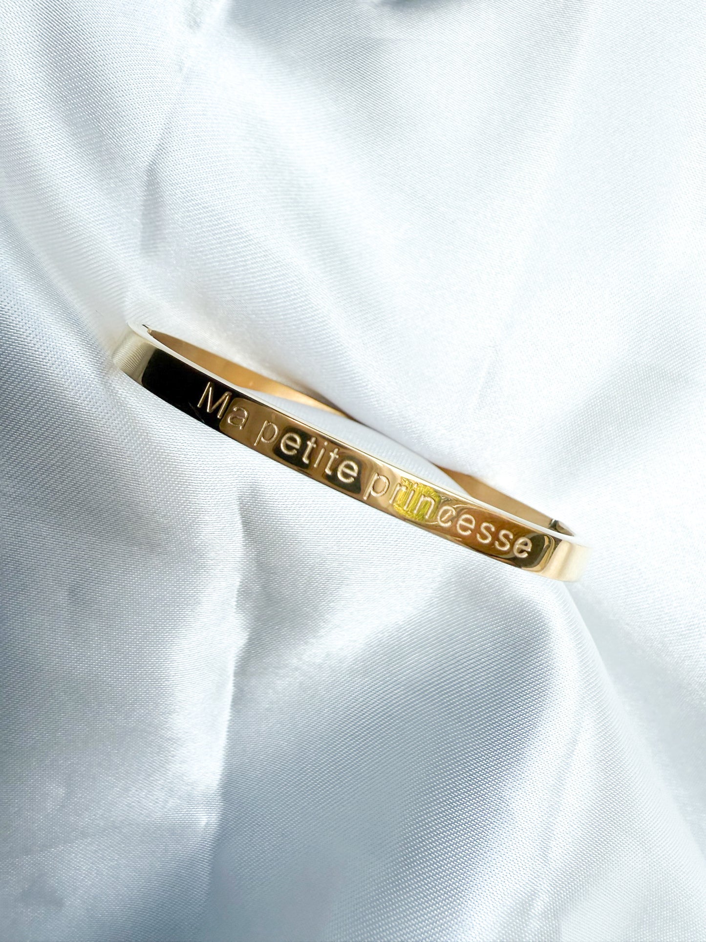 Bracelet Jonc Gravé Enfant – “Ma petite princesse” | Bijou Petite Fille dès 3 ans