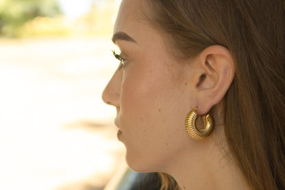 Boucles d’oreilles créoles Oly en acier inoxydable – Argent & Or