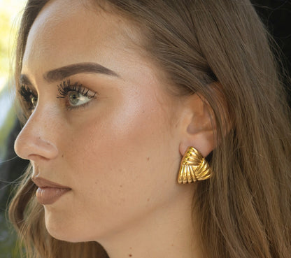 Boucles d’oreilles Tina en acier inoxydable – Or