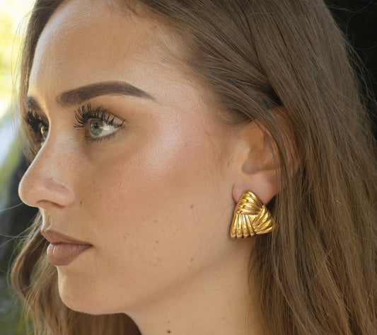 Boucles d’oreilles Tina en acier inoxydable – Or