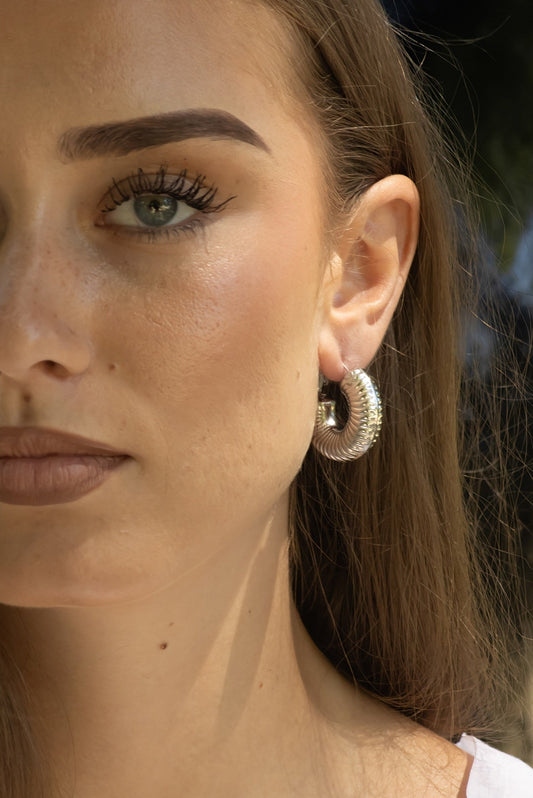 Boucles d’oreilles créoles Oly en acier inoxydable – Argent & Or