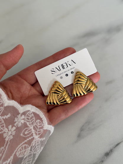 Boucles d’oreilles Tina en acier inoxydable – Or