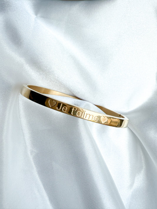 Bracelet Jonc Gravé Enfant – “Je t’aime” | Bijou Petite Fille dès 3 ans